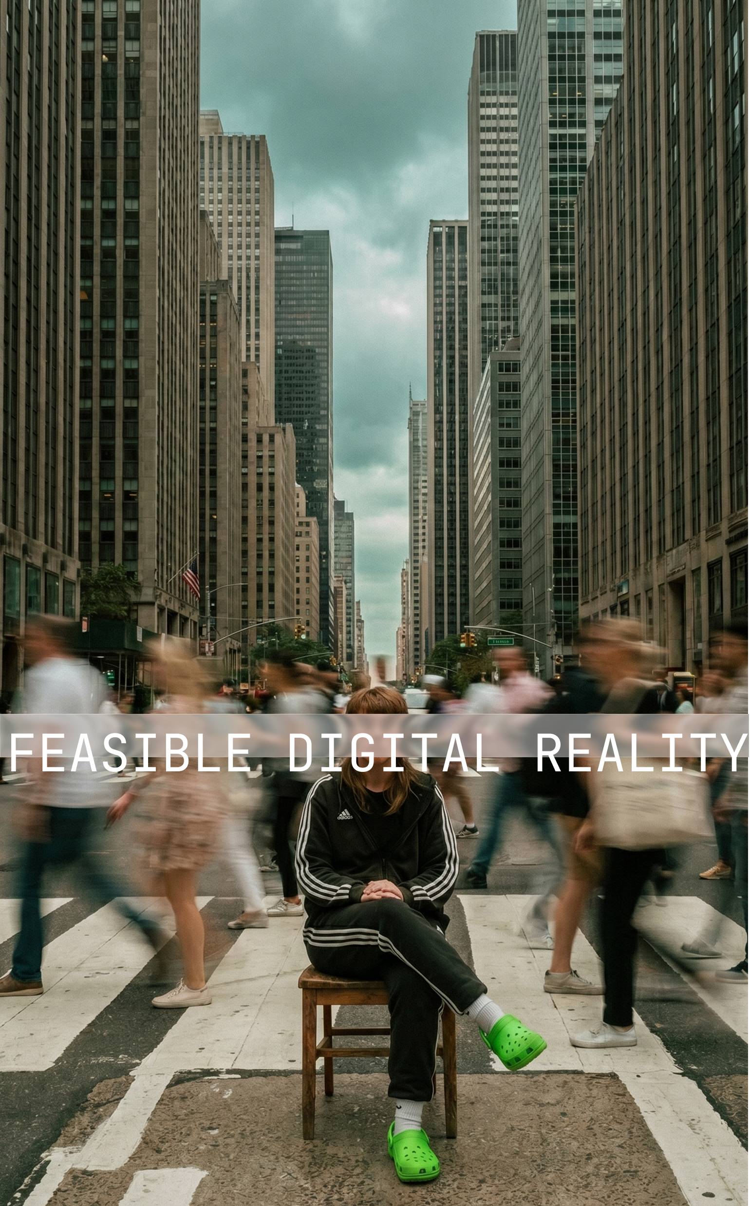 Stack of vintage TVs each showing a portrait wearing a spider mask